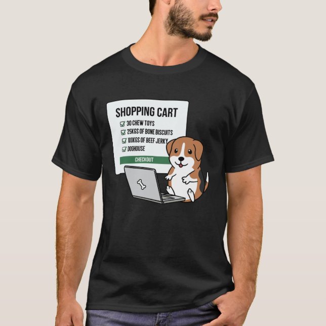 Beagle Dog Shopping Trolley T-Shirt (Front)