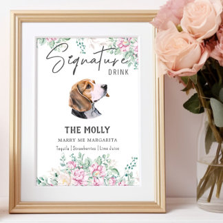 Beagle Dog Signature Drink Sign