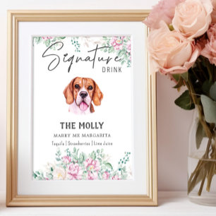 Beagle Dog Signature Drink Sign