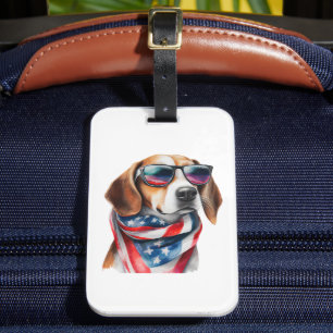 Beagle Dog Sublimation Watercolor Luggage Tag