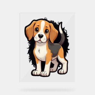 Beagle Dog T Shirt Acrylic Sign