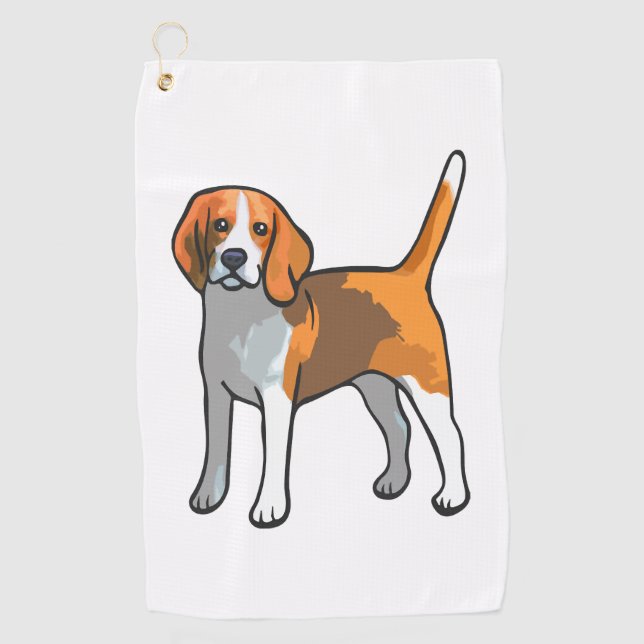 Beagle Dog T Shirt Golf Towel (Front)
