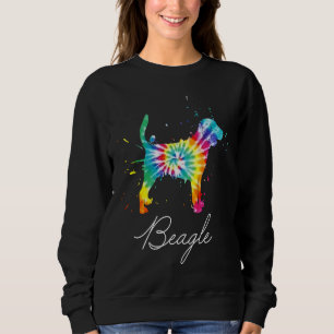 Beagle Dog Tie Dye Rainbow Dog Mum Love r Sweatshirt