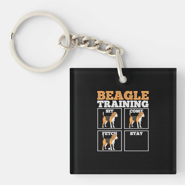 Beagle Dog Training Dog Key Ring (Front)