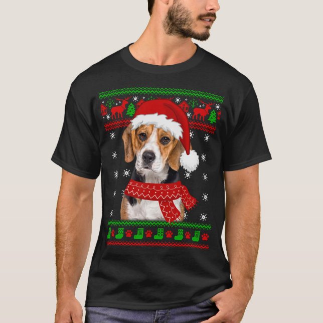 Beagle Dog Ugly Sweater Christmas Puppy Dog Lover  (Front)