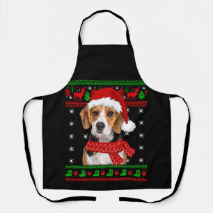 Beagle Dog Ugly Sweater Christmas Puppy Dog Lover Apron