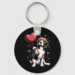 Beagle Dog Valentine's Day Dog Owner Valentine  Key Ring