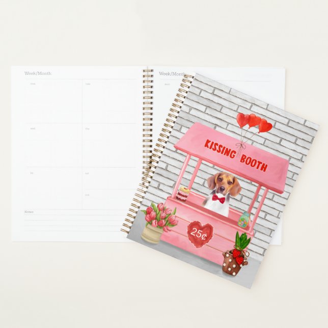 Beagle Dog Valentine's Day Kissing Booth Planner (Display)