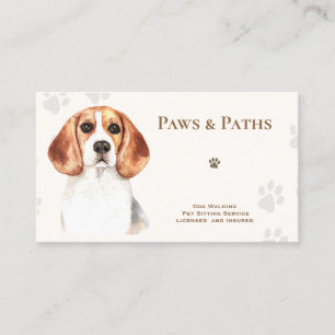 Beagle Dog Walker Pet Sitting Business Card