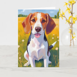 Beagle Dog Watercolor Pet Painting Card