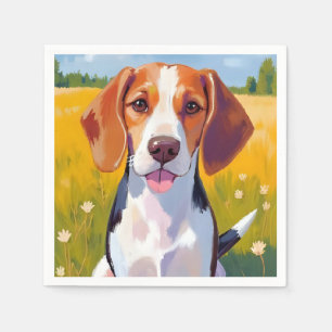 Beagle Dog Watercolor Pet Painting Napkin
