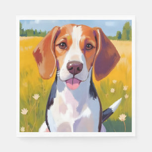 Beagle Dog Watercolor Pet Painting Napkin