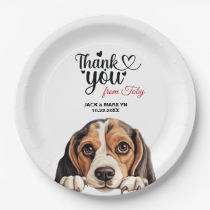 Beagle Dog Wedding Cocktail Paper Plate