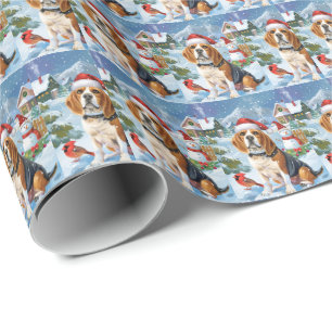 Beagle Dog Winter Wonderland Christmas Joy Wrapping Paper