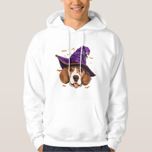 Beagle Dog Witch Funny Halloween Dog Lover Hoodie