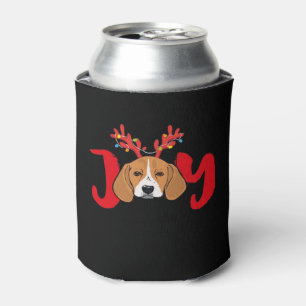 Beagle Dog Xmas Christmas Reindeer Antlers Light E Can Cooler