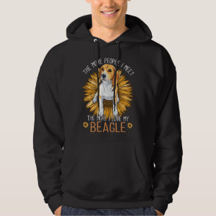 Beagle Dogs I Love My Beagle Floral Sunflower Hoodie
