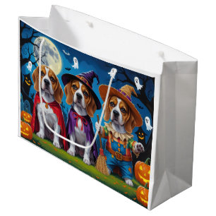 Beagle Dogs Pumpkin Halloween Funny Large Gift Bag