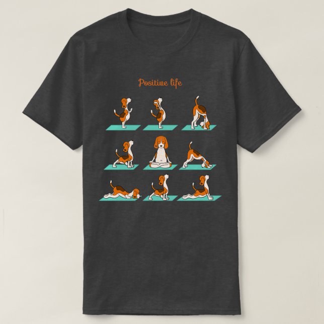Beagle doing yoga T-Shirt (Design Front)