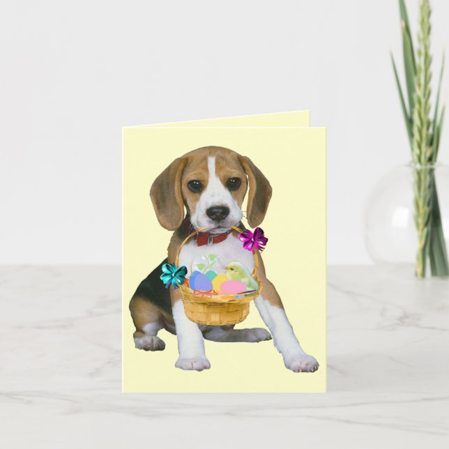 Beagle Easter - Customised Holiday Card (Front)