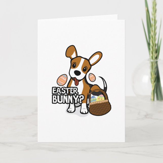 Beagle Easter Funny for Boys Girls Love Dog Puppy Holiday Card (Front)