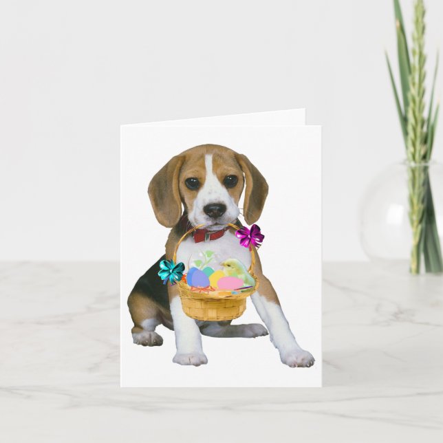 Beagle Easter Holiday Card (Front)