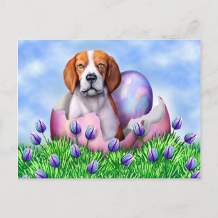 Beagle Easter Surprise Holiday Postcard