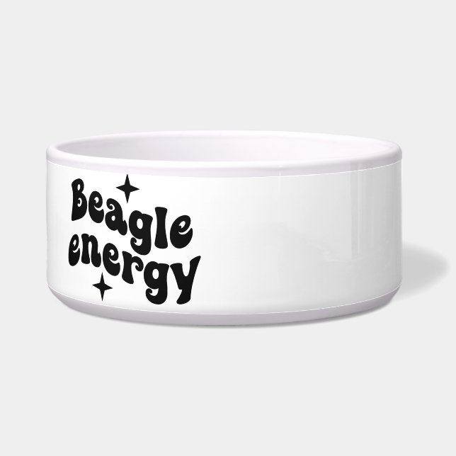 Beagle Energy Ceramic Dog Bowl  (Left)