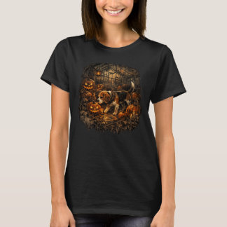 Beagle Exploring an Enchanted Pumpkin Greenhouse T-Shirt