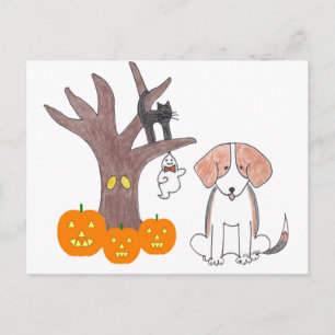 Beagle Fall Postcard