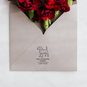 Beagle Family Name Return Address Rubber Stamp