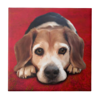 Beagle Fine Art Dog Art Painting Tile