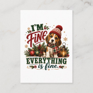 Beagle Fine Everything Is Fine Business Card