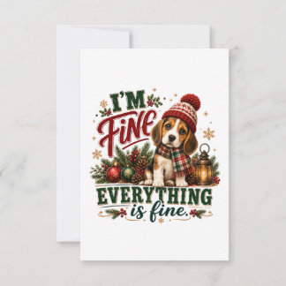 Beagle Fine Everything Is Fine Card
