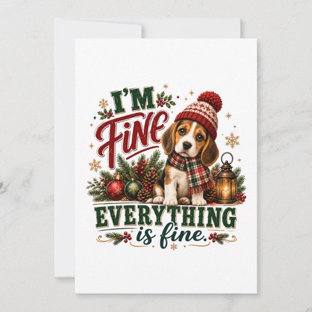 Beagle Fine Everything Is Fine Card (Front)