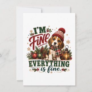 Beagle Fine Everything Is Fine Invitation