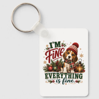 Beagle Fine Everything Is Fine Key Ring
