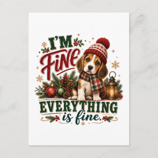 Beagle Fine Everything Is Fine Postcard