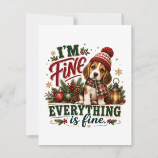 Beagle Fine Everything Is Fine Thank You Card