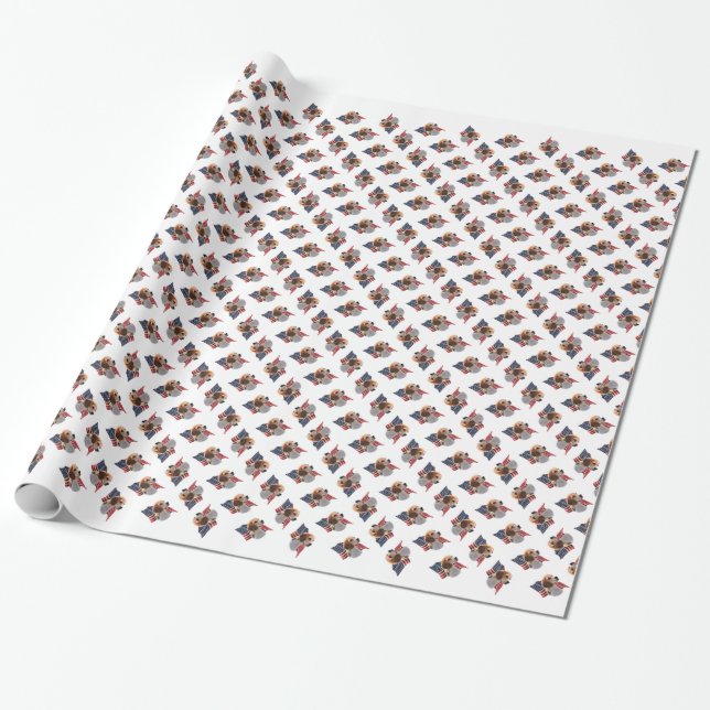Beagle Flag Wrapping Paper (Unrolled)