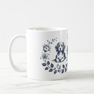 Beagle Floral Art – Elegant Dog Lover  Coffee Mug