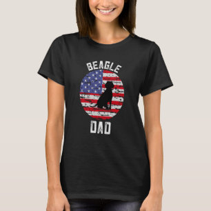 Beagle For Men Beagle Dad Distressed American Fla T-Shirt