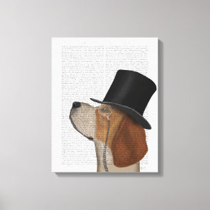 Beagle, Formal Hound and Hat Canvas Print