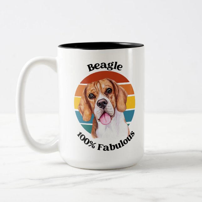 Beagle funny quote Two-Tone Coffee Mug (Left)