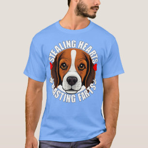 Beagle Funny Stealing Hearts Blasting Farts Dog Cu T-Shirt