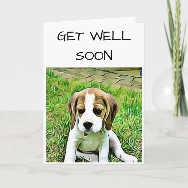 Beagle Get Well Soon Card (Front)