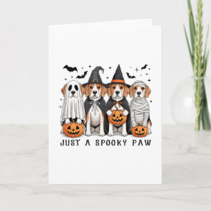 Beagle Ghost Cute Dog Halloween Thanksgiving Card