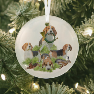 Beagle glass tree decoration