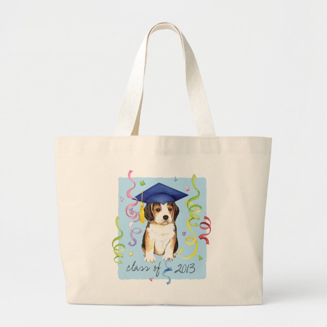 Beagle Graduate Large Tote Bag (Front)