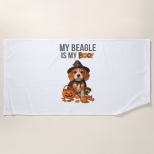 Beagle Halloween Costume  My Beagle is My Boo Dog  Beach Towel